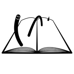 Book worm icon vector graphic.