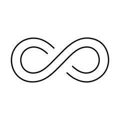 infinity icon on white background, vector illustration.