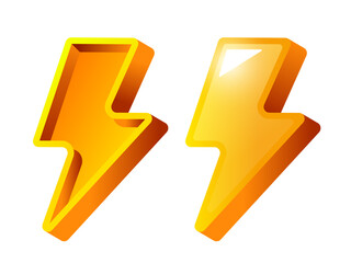 Energy. Energy bar.  Video game interface elements. Vector clipart isolated on white background.	