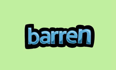 barren writing vector design on a green background