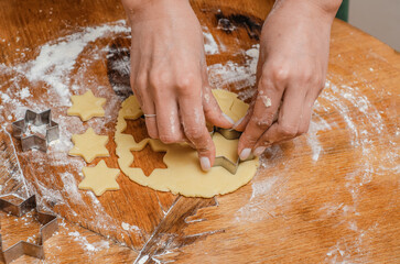 Preparation of sweet biscuits in the shape of Star of David