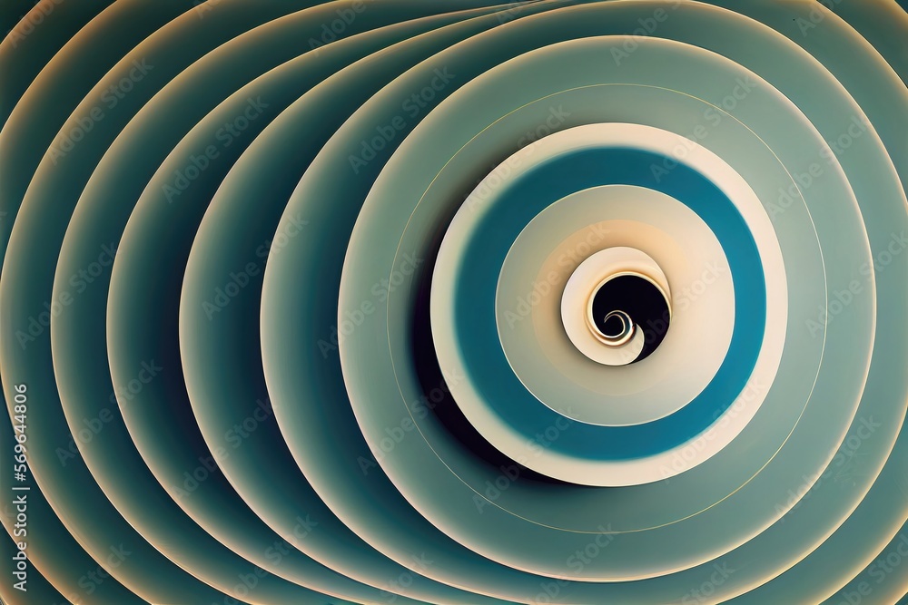 Aufkleber the power of blue: an abstract design of circles and lines - generative ai