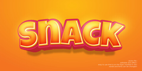 Editable text snack with 3d style text effect