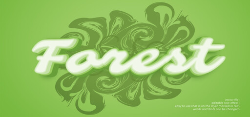 Forest text editable 3d shine font style