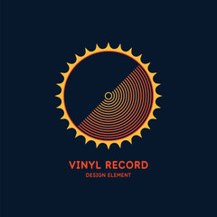 Fototapeta premium Poster of the Vinyl record. Illustration music on dark background.