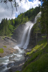 waterfall in forest, Sixt-Fer-A-Cheval, Alps, France

