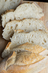 Sliced at home soft and fresh loaf of bread