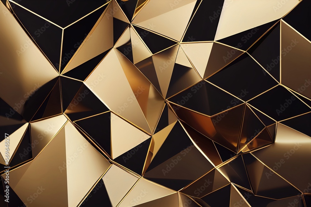 Poster make a bold statement with this dark gold abstract background - generative ai