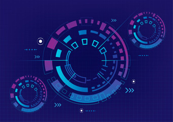 Tech circle modern blue background. Abstract technology Hi-tech concept futuristic digital innovation