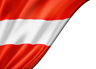 Austrian flag isolated on white banner - obrazy, fototapety, plakaty