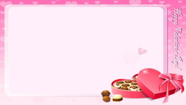 happy valentines day picture frame animated background animation 4k resolution 