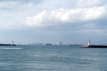 Fototapeta na wymiar Sea of Marmara and city on background