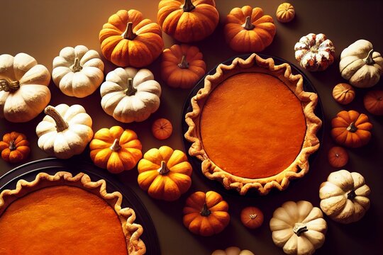 Pumpkin Pie From Above. Generative AI