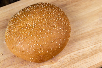 Fresh sesame bun for sandwiches