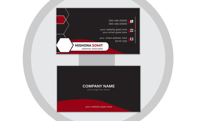 Creative and modern business card template  , professional Vector design formal red modern business card