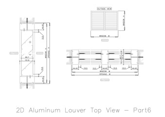 2D Aluminum Louver Top View