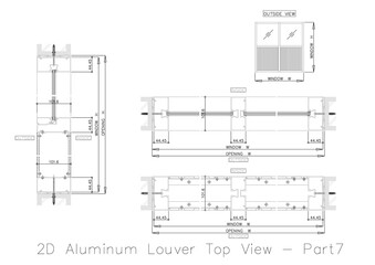 2D Aluminum Louver Top View