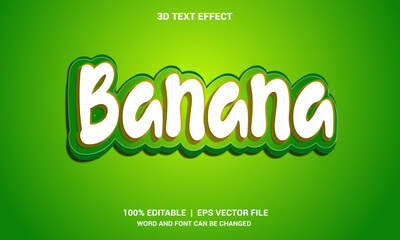  Banana 3d text effect, typography design