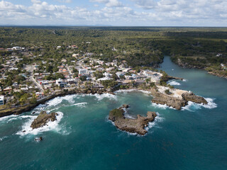 Naklejka premium Boca de Yuma - Dominican Republic - coast birds view