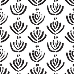 Abstract seamless black and white textile design