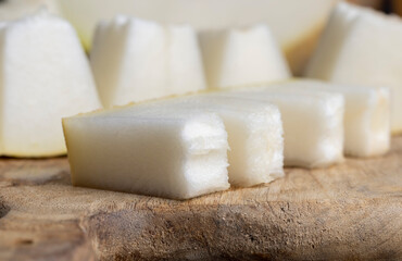 Sliced ripe melon , close up