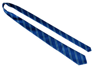 Untied blue striped tie on transparent background for fathers day 
