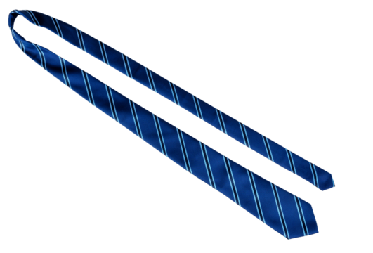 Untied blue striped tie on transparent background for fathers day - Powered by Adobe