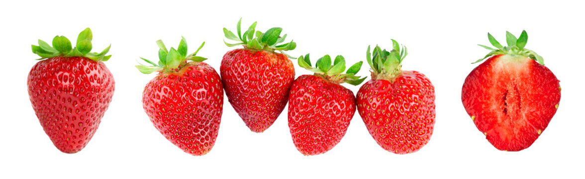 Strawberry Isolated On Transparent Background. Png Format. Top View