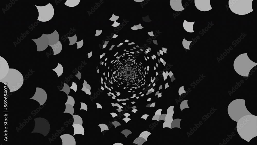 Poster a long dark tunnel. design. multi-colored walls of the pattern flashing in turn made in 3d format.