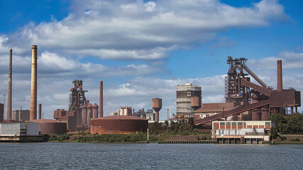Hafen, Hochofen, Stahlwerk, Hintergrund, Industrie