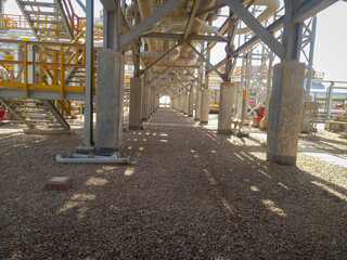 Crude Oil pipelines construction in progress.