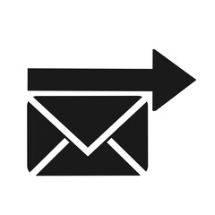 Vector illustration, envelope icon with arrow. 