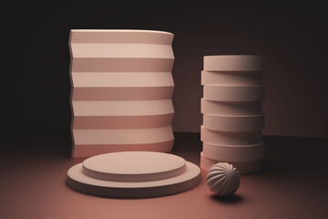 Minimalistic product display beige, abstract, geometry,  mockup, photoshop 