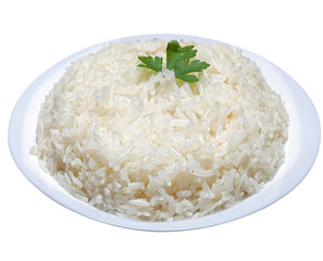 Traditional cooked white rice in Brazilian food