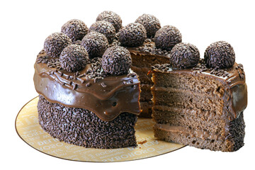 Chocolate cake with bonbon