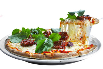 Pizza slice melted cheese