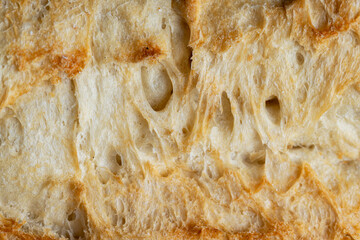 Details of a whole soft and fresh loaf of bread