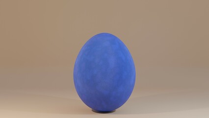 Osterei blau gefleckt mit Schriftzug frohe Ostern