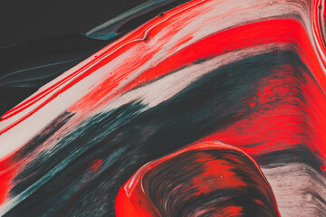 Abstract Red Black White Fluid Texture Background