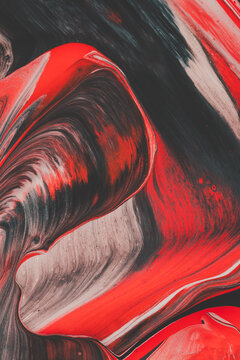 Abstract Red Black White Fluid Texture Background