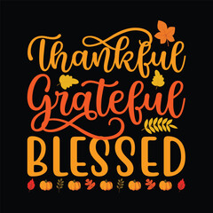 Thankful Grateful Blessed Thanksgiving Long Sleeve