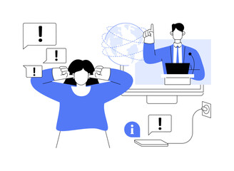 Limit your news intake abstract concept vector illustration.