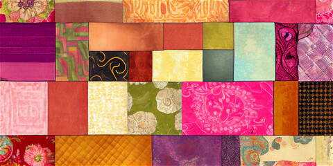 Colorful geometric quilt ideal for backgrounds, generative AI