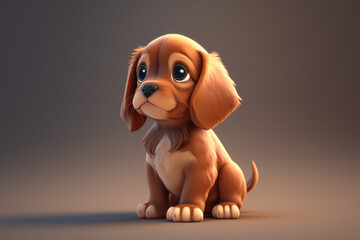Cute 3D puppy dog model &mdash; Generative AI