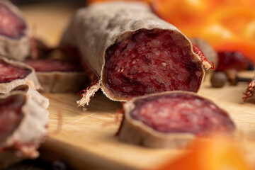 high-quality dried pork sausage with spices