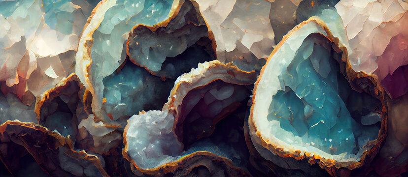 colorful geode background texture, ai generated