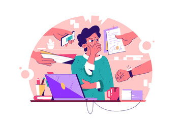 Stressed Office Worker illustration