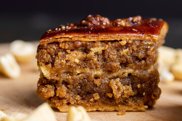 A piece of fresh and soft baklava