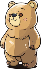 Bear fat but cute clipart sticker vector animal