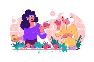Grocery Shopping Illustration